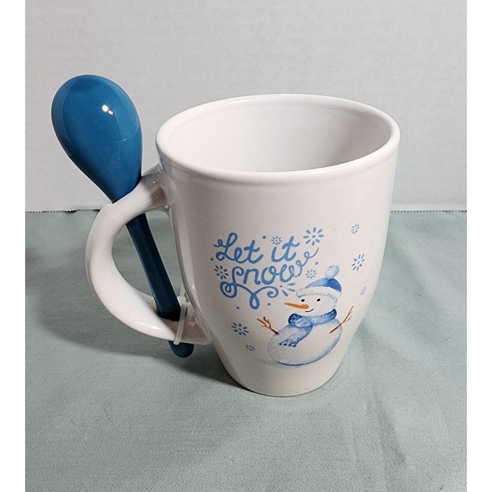 Mug Cup with matching spoon "Let It Snow" Hot Cocoa Coffee Tea Mug
